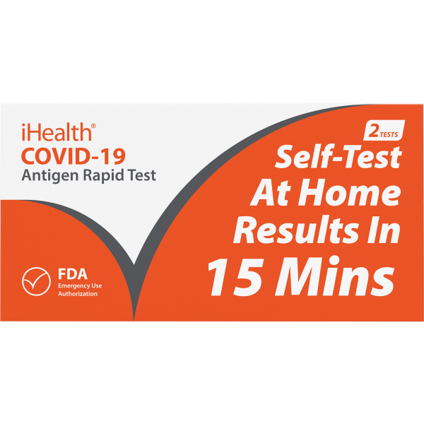 iHealth COVID-19 At Home Antigen Rapid Tests, Pack Of 2 Tests -  ICO-3000