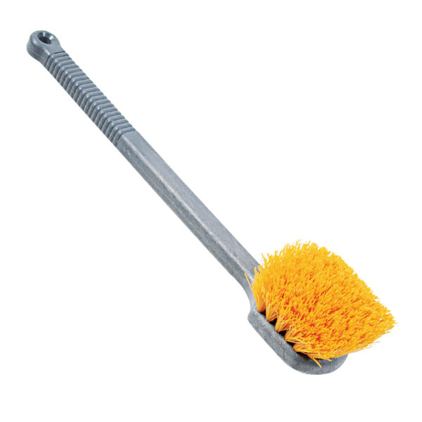 UPC 086876164190 product image for Rubbermaid Pot Scrubber Brush, 20 Long Plastic Handle, Gray Handle w/Yellow Bris | upcitemdb.com