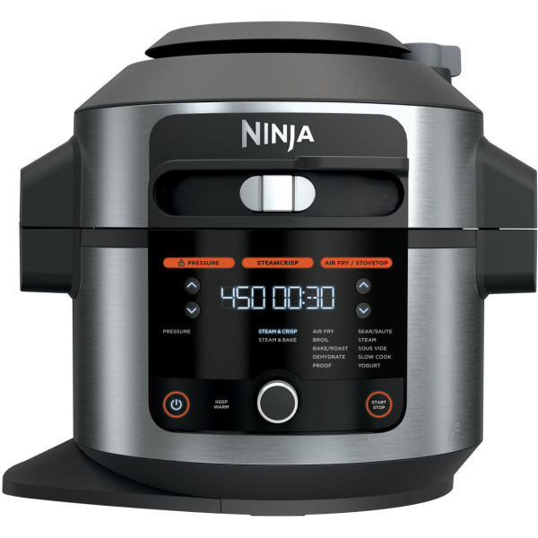 Ninja - Foodi 14-in-1, 6.5-QT Pressure Cooker Steam Fryer with SmartLid - Stainless/Black