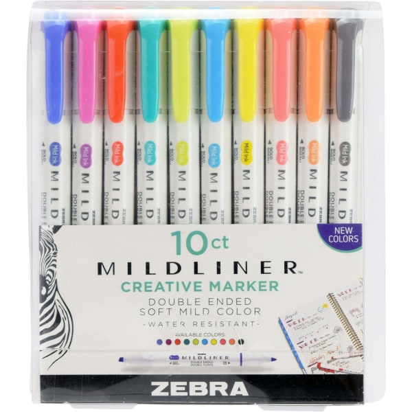 Zebra Mildliner Double-Ended Highlighter Set  10-Colors