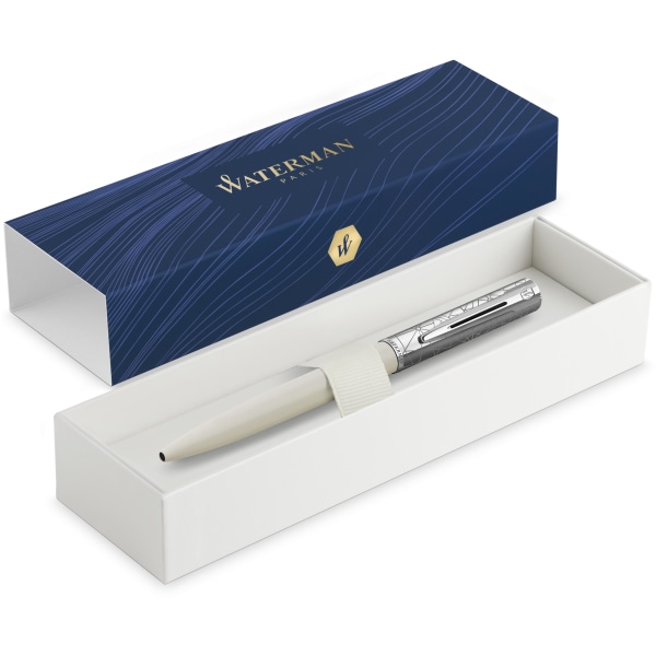 Waterman® Allure Deluxe Ballpoint Pen, Medium Point, 0.7 mm, White Lacquer Barrel, Blue Ink
