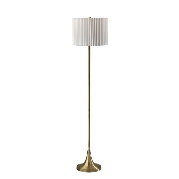 Photos - Floodlight / Street Light Adesso Simplee Eli Floor Lamp, 60"H, Antique Brass/Off-White 