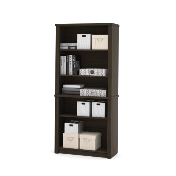 Photos - Wall Shelf Bestar Embassy 67"H 5-Shelf Bookcase, Dark Chocolate 60700-3179 
