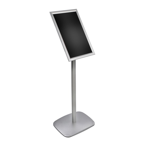 Snap-Frame Steel Vertical/Horizontal Sign Holder, Metal Stand, 17" x 11", Silver