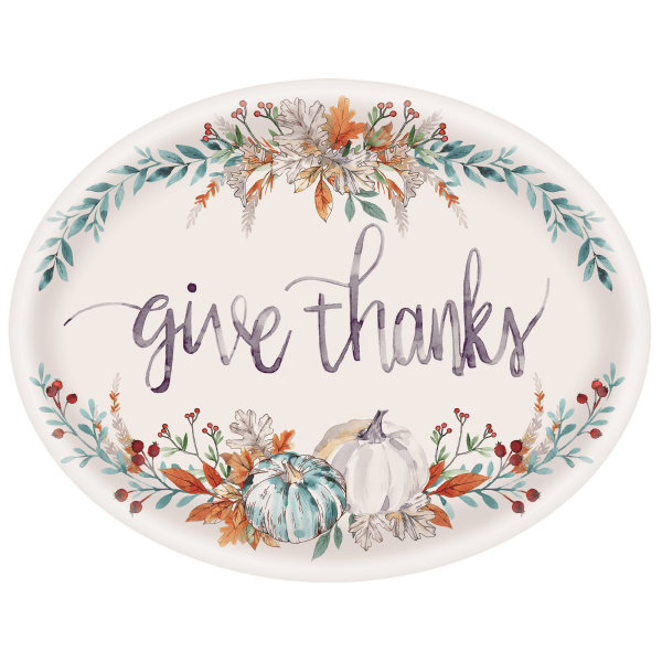 Amscan Thanksgiving Textured Melamine Oval Platter, Multicolor