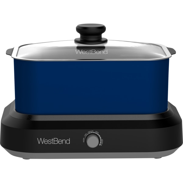 West Bend 5-Quart Oblong Slow Cooker, Blue -  87905B