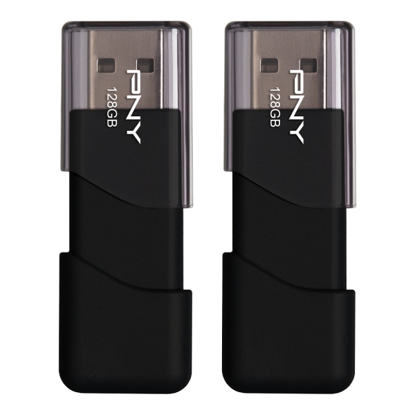 PNY Attach 3 USB 20 Flash Drives 128GB Pack Of 2 Drives