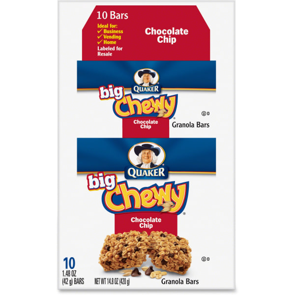 UPC 030000315651 product image for Quaker Oats Chocolate Chip Big Chewy Granola Bar - Individually Wrapped - Chocol | upcitemdb.com