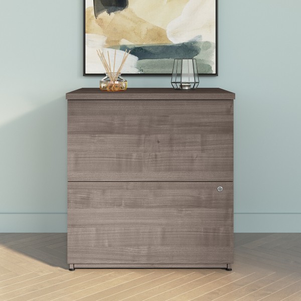 Photos - Wardrobe Bestar Ridgeley 24"D Lateral 2-Drawer Locking File Cabinet, Medium Gray Maple 152600-000141 