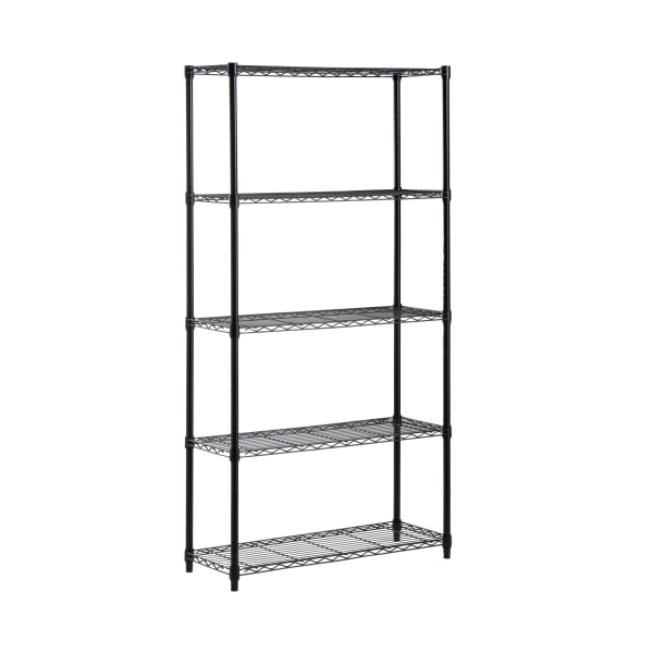 5-Tier Industrial Shelving Holds 200-Pounds Per Shelf, 72-Inch, Black - 5 Tier(s) - 72"" Height x 14"" Width36"" Length - Floor - Honey-Can-Do SHF-01442