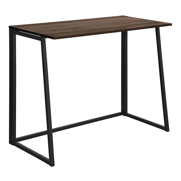 Office Star Contempo 36W Tool-less Folding Desk, Ozark Ash/Black