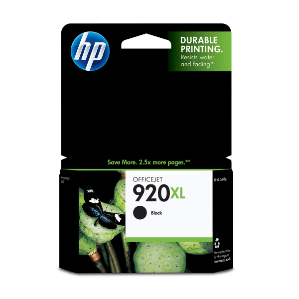 HP 920XL High-Yield Black Original Ink Cartridge  ~1 200 Pages  (CD975AN#140)