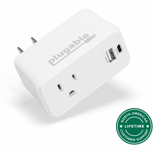 Wall Outlet Extender with 1x USB-C and 1x USB, 32W USB C Charger Block - USBC Fast Charger for iPhone 13/14, Travel, Home, Office