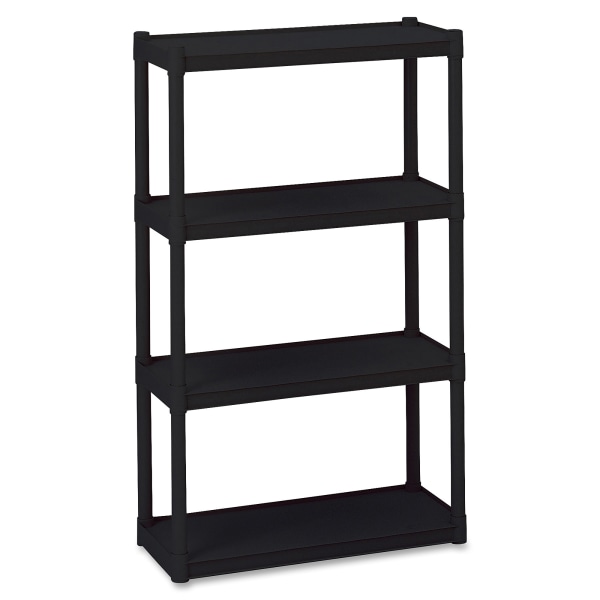 Rough n Ready 4 Shelf Open Storage Unit, Black, 32.25 in W x 13 in D x 54.5 in H, 75lb per Shelf Cap