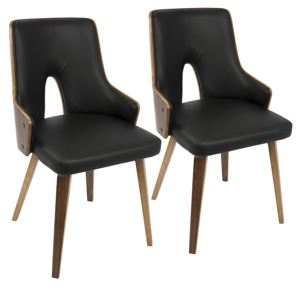 Photos - Chair LumiSource Stella , Black/Walnut, Set Of 2  CH-STLA WL+BK2