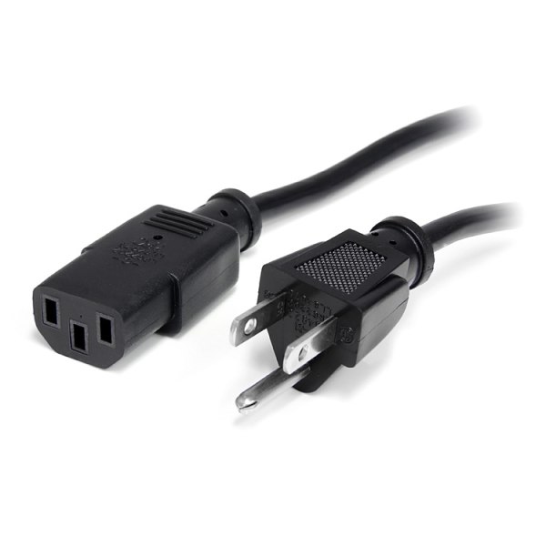 StarTech.com 6ft (2m) Computer Power Cord, NEMA 5-15P to C13, 10A 125V, 18AWG, Black Replacement AC PC Power Cord, TV/Monitor Power Cable -  PXT101