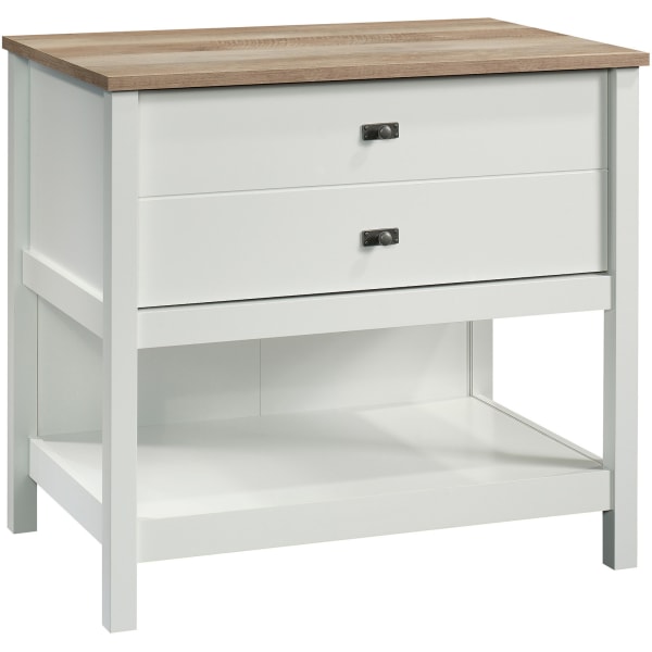 Sauder® Cottage Road 32-7/16""W x 21-13/16""D Lateral File Cabinet, Soft White/Lintel Oak -  427307