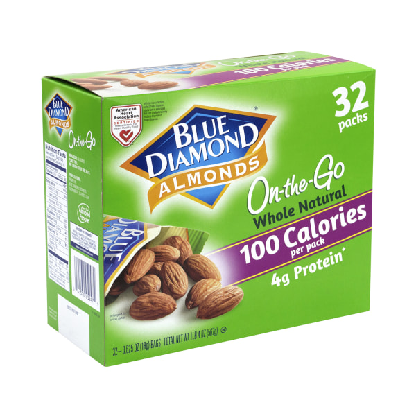 Blue Diamond Almonds OnTheGo Bags 063 Oz Box Of 32 Bags