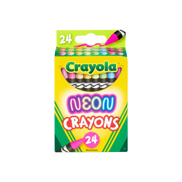 Crayola� Neon Crayons, Assorted Neon Colors, Pack Of 24 Crayons