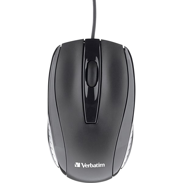 Corded Optical Mouse - Black - Optical - Cable - Black - Scroll Wheel