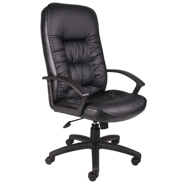 Boss Office Products High Back LeatherPlus Chair - Black