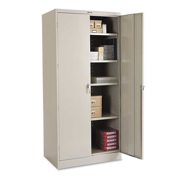 Tennsco Deluxe Steel Storage Cabinet, 4 Adjustable Shelves, 78""H x 36""W x 24""D, Light Gray -  2470LGY