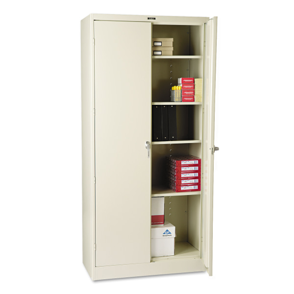 Tennsco Deluxe Steel Storage Cabinet, 4 Adjustable Shelves, 78""H x 36""W x 18""D, Putty -  1870PY