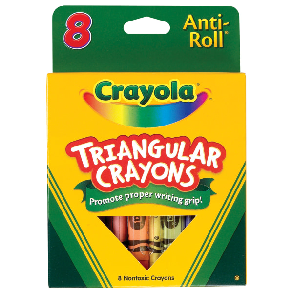 Crayola Triangular Crayons, Assorted Colors, 8/Box (52-4008) | Quill