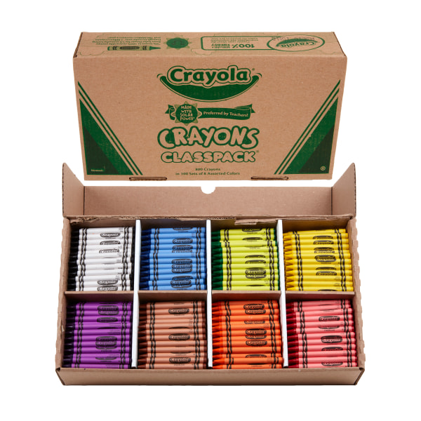 Classpack Standard Crayons, 8 Assorted Colors, Pack Of 800 Crayons