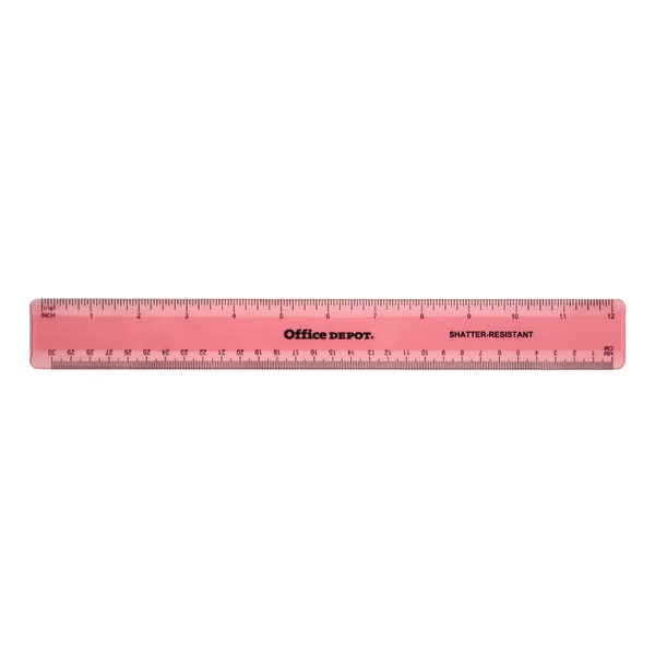 Office Depot Brand Plastic Ruler 12 Assorted Colors No Color Choice