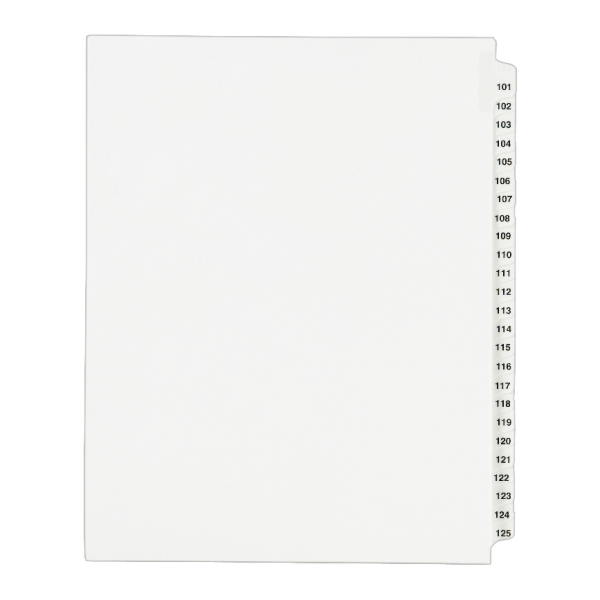 Photos - File Folder / Lever Arch File Avery Standard Unpunched Preprinted Reinforced Tab Dividers, 8.5" x11", 20 Post-Consumer Material, White, Tabs Printed 101-1