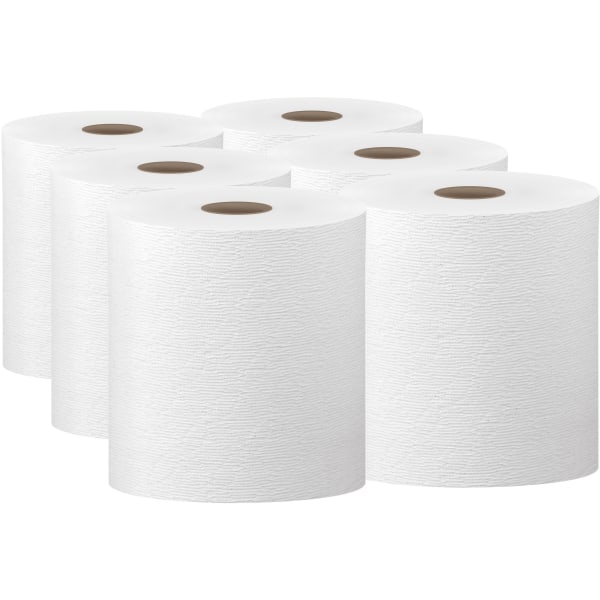 Kleenex Hard Roll Paper Towels (50606) 8  x 600 ft  1.75  Core dia  White  6 Rolls/CT