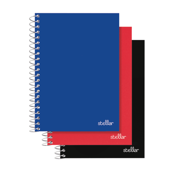 Office Depot® Brand Spiral Poly Notebook, 7"" x 4-1/2"", 1 Subject, College Ruled, 100 Sheets, Assorted Colors (No Color Choice), Pack Of 3 -  OD643257