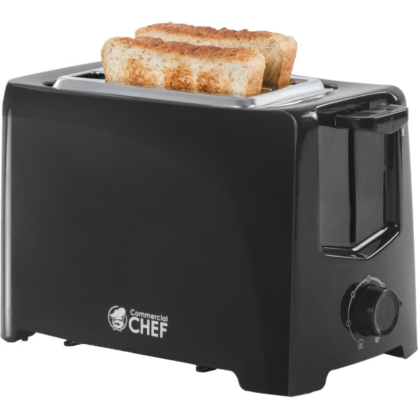 Commercial Chef 2-Slice Toaster, 6-1/2""H x 9-7/8""W x 5-13/16""D, Black -  CCT2201B