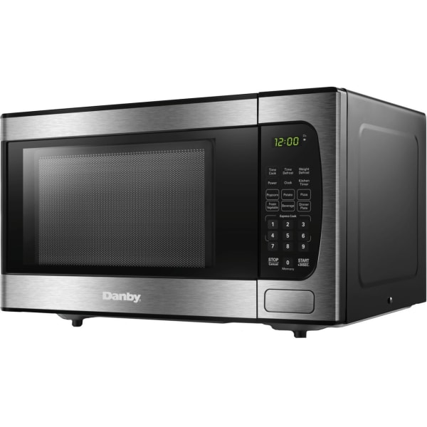 Danby 0.9 cu.ft Microwave with Stainless Steel Front - 0.9 ft³ Capacity - Microwave - 10 Power Levels - 900 W Microwave Power - 10.60"" Turntable - 120 -  DBMW0924BBS