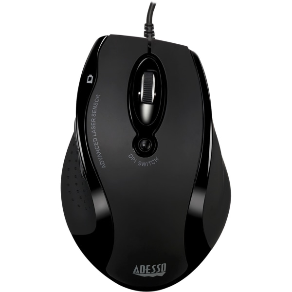 Adesso iMouse G2 Ergonomic Ambidextrous Optical USB Mouse, Black | Quill