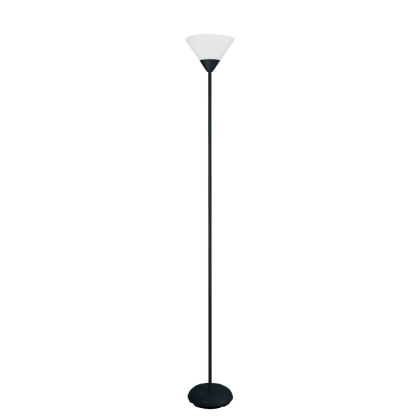 Simple Designs Light Stick Torchiere Floor Lamp, 71 1/4""H, Clear Shade/Black Base -  LF1011-BLK