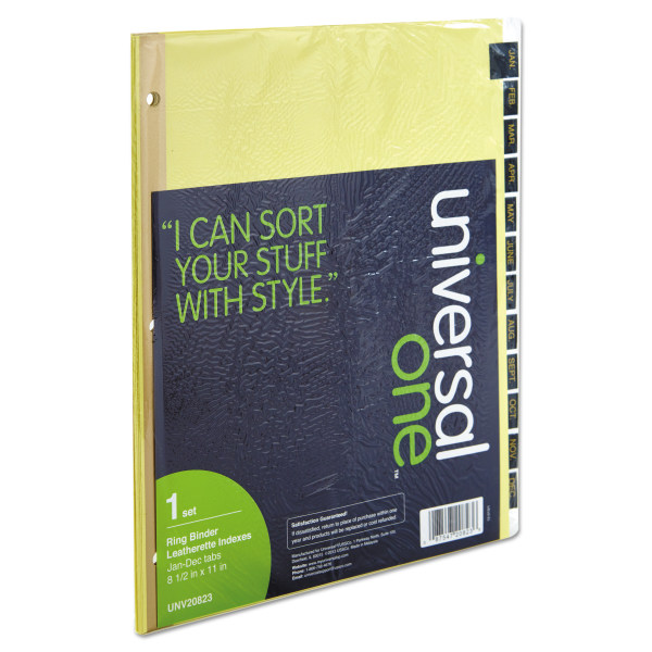 UPC 087547208236 product image for Universal Deluxe Preprinted Simulated Leather Tab Dividers, 8-1/2