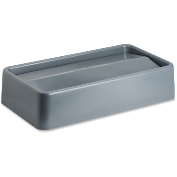 Genuine Joe Space-saving Container Swing Lid Rectangular - 1 Each - Gray