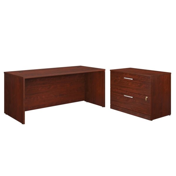 Sauder® Affirm Collection 72""W Executive Desk With 2-Drawer Lateral File, Classic Cherry -  430224