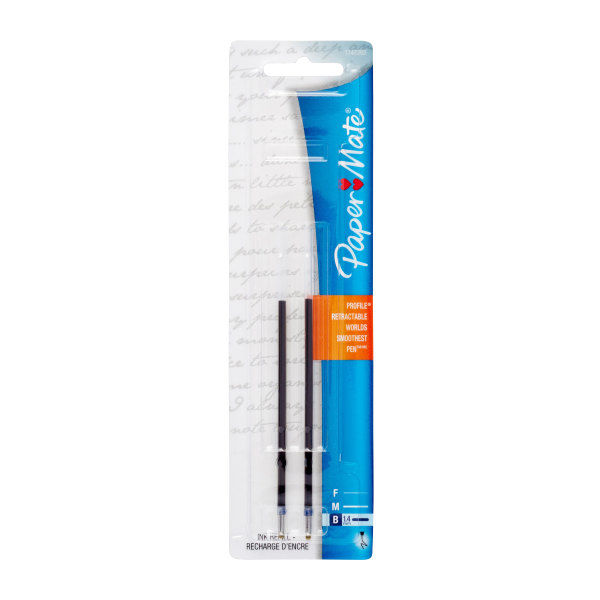 UPC 041540003915 product image for Paper Mate® Profile Retractable Ballpoint Pen Refills, Black, Pack Of 2 Refills | upcitemdb.com