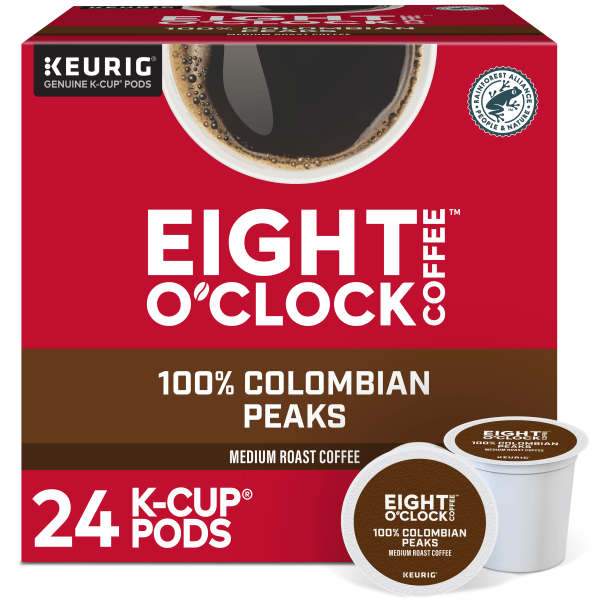 Eight O'Clock Columbian Medium Roast Coffee Pods - 24ct