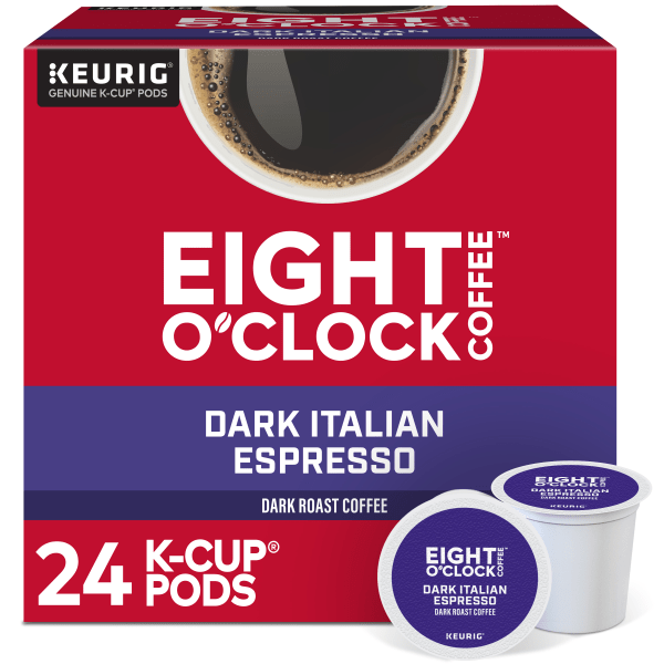 Eight O Clock Coffee Dark Italian K-Cup Coffee Pods Dark Roast 24 count
