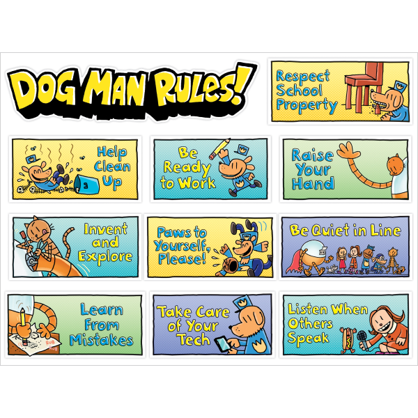 ISBN 9781338626148 product image for Scholastic� Teacher's Friend Dog Man Class Rules Mini Bulletin Board Set, Grades | upcitemdb.com