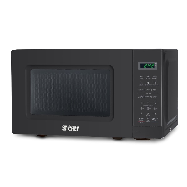 Photos - Microwave Commercial Chef Small Countertop  With Digital Display, 0.7 Cu. Ft., Black CHM7MB