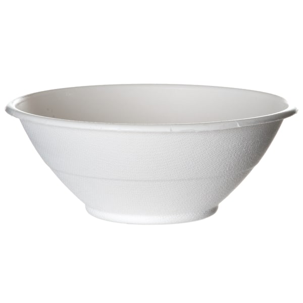 Eco-Products EP-BL40 40 oz. Renewable and Compostable Sugarcane Bowls - Natural White (50/Pack  8 Packs/Carton)