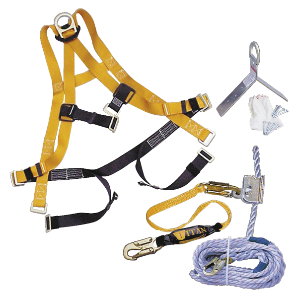 UPC 612230077624 product image for Honeywell Titan Roofing Fall Protection Kit, One Size, Yellow | upcitemdb.com