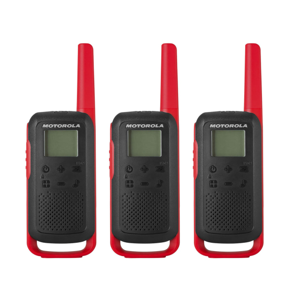 Motorola TalkAbout 2Way Radios T210TP BlackRed Set Of 3 Radios