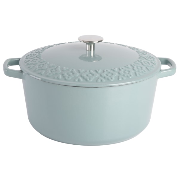 Spice by Tia Mowry Savory Saffron 6Quart Enameled Cast Iron Dutch Oven Mint