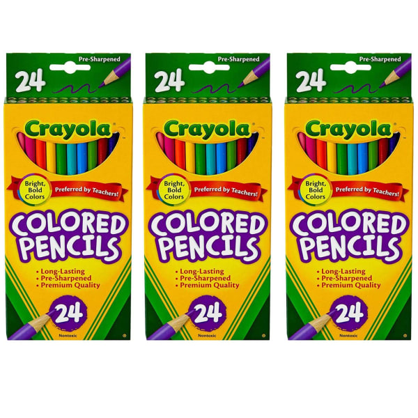 UPC 194629002337 product image for Crayola Colored Pencils, Assorted Colors, 24 Colored Pencils Per Box, Set Of 3 B | upcitemdb.com